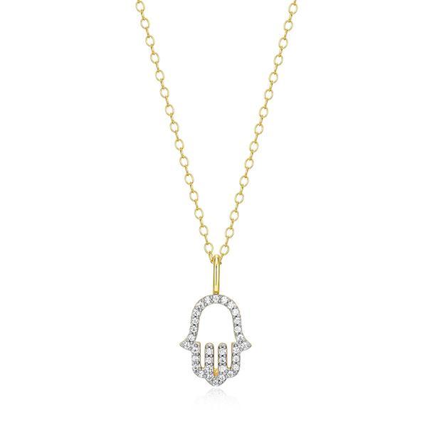 CJ Monte sterling silver lab-created diamond hamsa necklace
