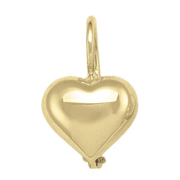 18K Gold Heart Shaped Drop Earrings