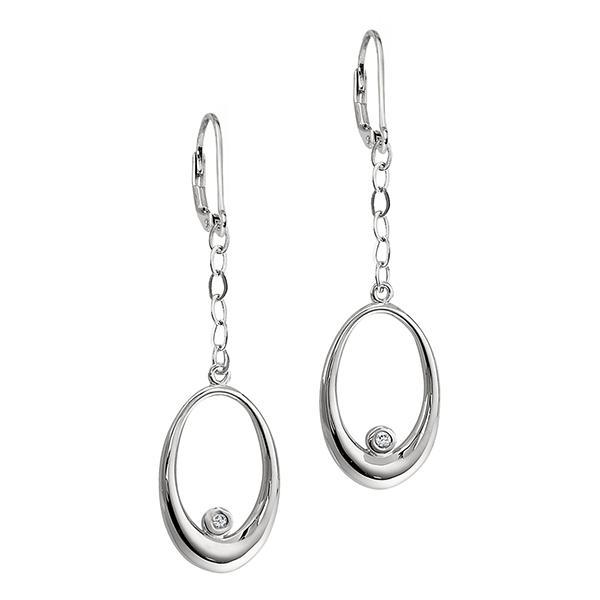 ER2LAW43-W Sparks 2Pt Diamond Oval Dangle Lever Back Earrings