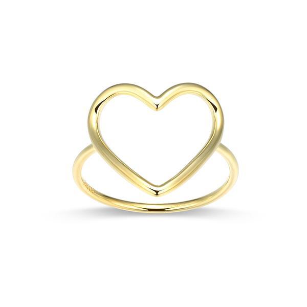 R34ATSVA0-Y-8 Sterling Silver Open Heart Ring Size 8