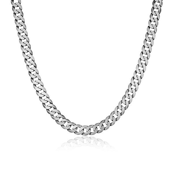 Sterling silver CJ Ethos ITALIAN CHAIN brushed gun metal 200 curb chain
