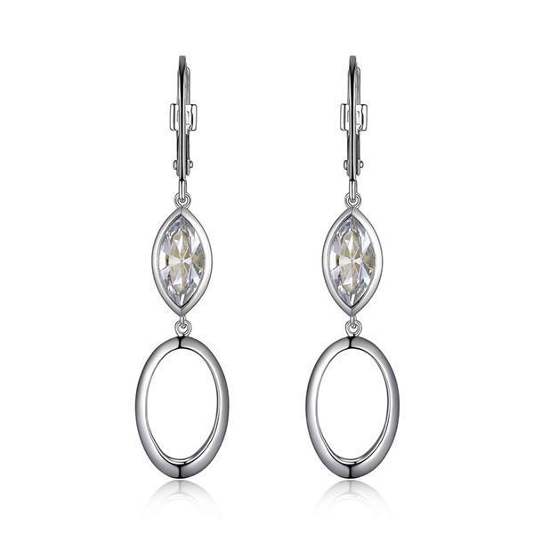 ER2LCDNCG-W Sterling Silver EXPRESSION Clear Blue Shade Swarovski Crystal Drop Earrings