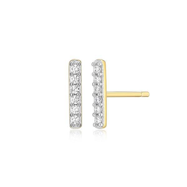 CJ Monte sterling silver lab­-created diamond single bar stud earrings