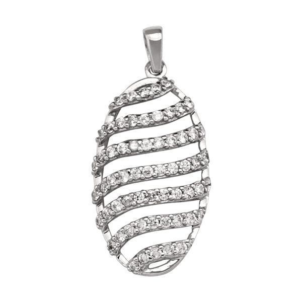10K White Gold CZ Fashion Pendant