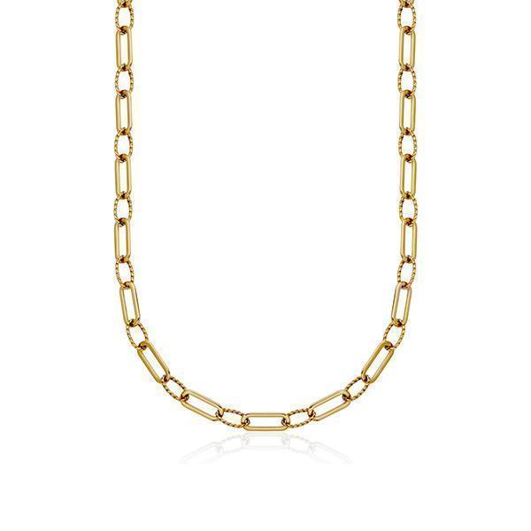 CJ Steelx Paperclip and Twisted Oval Link Necklace - Gold