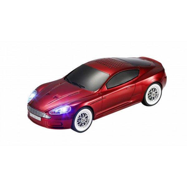 Modern Design Music Express Car Compact and Stylish Wireless Sound Bluetooth Speaker with LED Lights KIWS-593 for Universal Cell Phone And Bluetooth Device - Red