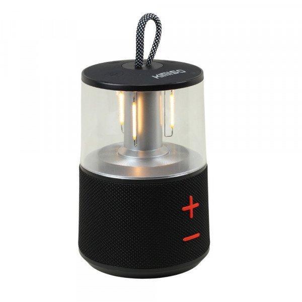 Portable Bluetooth Speaker with Light Lamp and Carry Handle for Outdoor Adventures KIKMS265 for Universal Cell Phone And Bluetooth Device - Black
