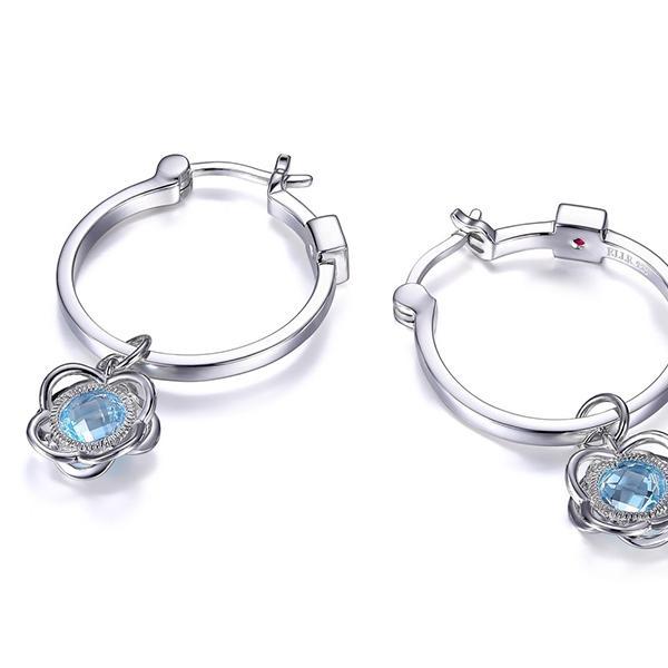 ER2LC3C12-W Sterling Silver Sky Blue Topaz 20mm Hoop Earrings