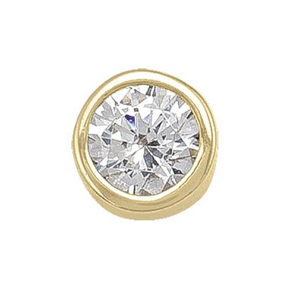 10K Gold Round Cubic Zirconia Stud Earrings