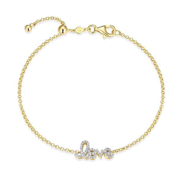 CJ Monte sterling silver lab­-created diamond adjustable love bracelet