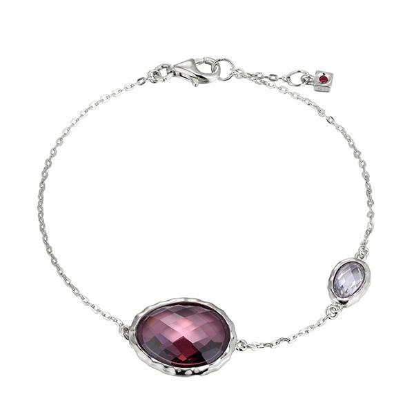 BR1LA9KE-W-7 Fire and Ice Cubic Zirconia and Crystal Checkboard Bracelet Size 7