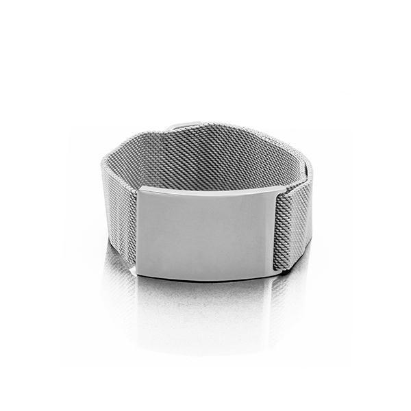 CJ Steelx Mesh Bracelet with Magnetic Adjustable Closure - Silver