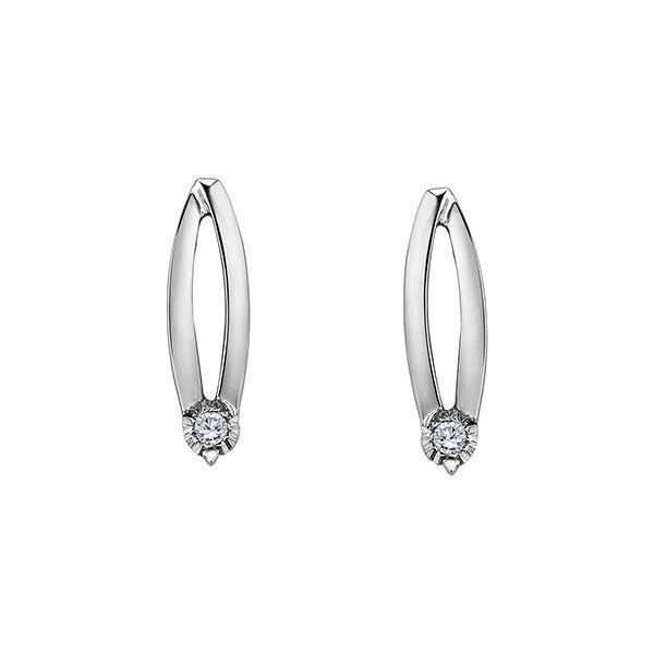 Diamond Earrings in 10K White Gold (0.04 CT. T.W.) - Silver