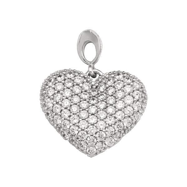 10K White Gold Fashion Pendant - Heart