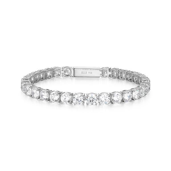 BR1LAPJ0-W-6.75 Starburst Cubic Zirconia Circle Tennis Bracelet Size 7.25