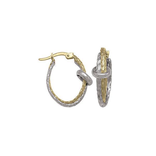 10K Two Tone Gold Hoop Earrings - ETECA193 - 2.0 gm