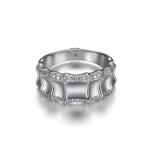 RR4LA8800-W-7 Sterling Silver Cubic Zirconia Seashore Ring Size 7