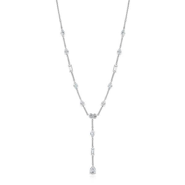 NR0AC5X00-W Sterling Silver Diamondlite Cubic Zirconia Multishape Y Station Necklace