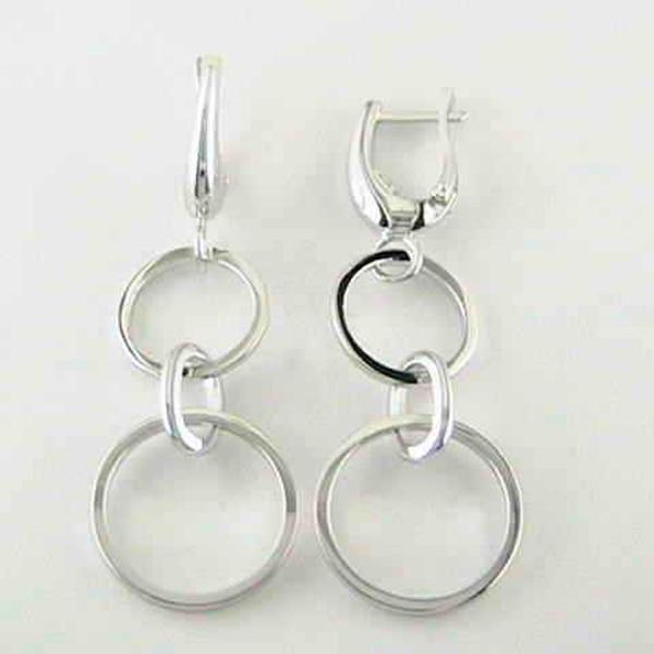 ER2LA7KA-W Circle Link Clasp Drop Earrings