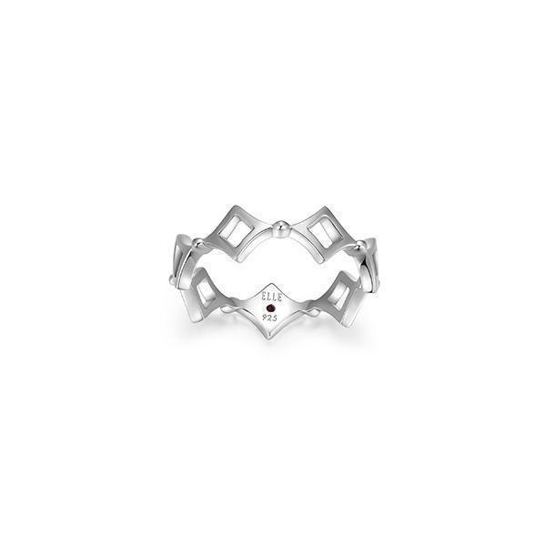 RR4LADD-W-6 "Stellar" Sterling Silver Rhombus Eternity Ring - Silver