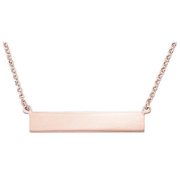 Sterling Silver Fashion Necklace with Pendant - Pink Name Plate