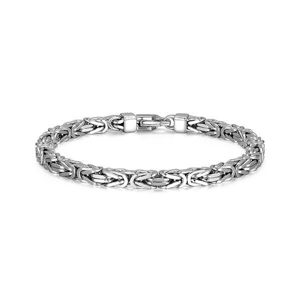 Sterling silver CJ Ethos ITALIAN CHAIN rhodium plated 120 byzantine bracelet