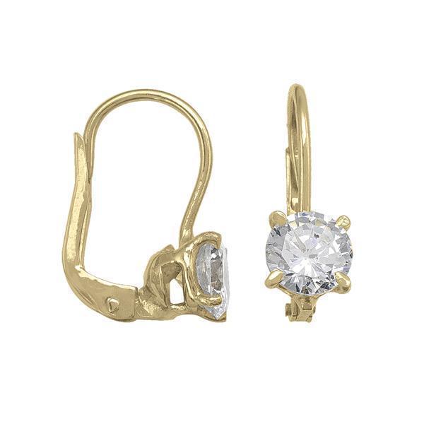 18K Gold Cubic Zirconia Hoop Earrings - 18KY
