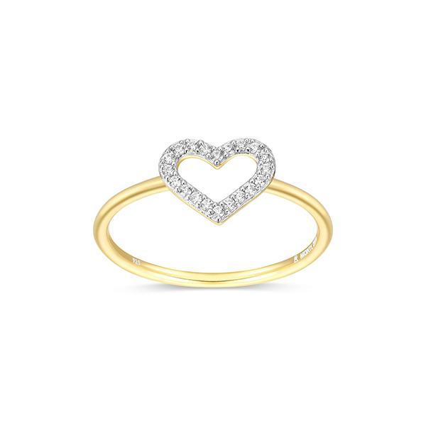 CJ Monte sterling silver lab­-created diamond open heart ring - Size 8