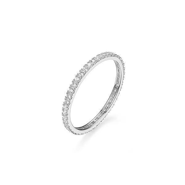 Diamondlite Cubic Zirconia Ultra-slim Eternity Band - Silver - Size 7