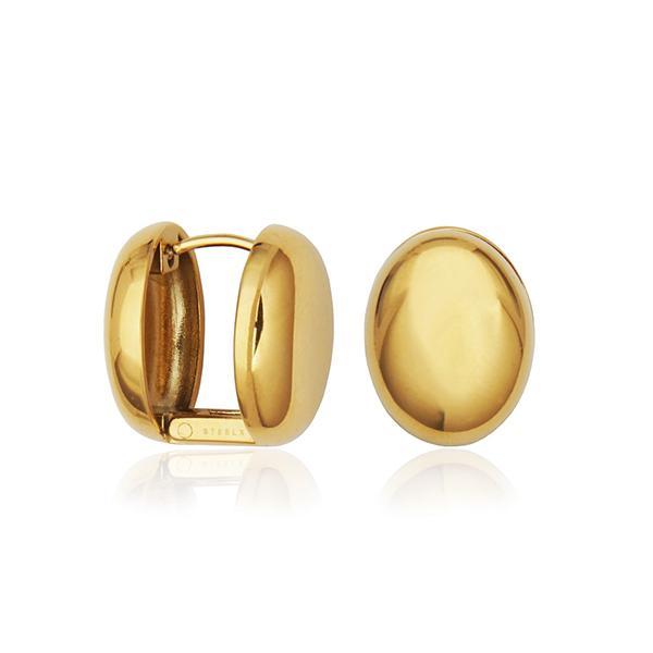 CJ STEELX Puffy Oval Huggie Earrings - Gold