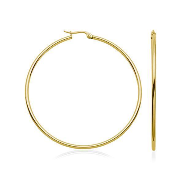 CJ Steelx 70mm Hoop Earrings - Gold