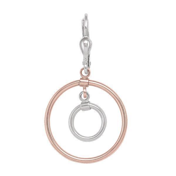 10K Rose Gold and Silver Fashion Drop Earrings