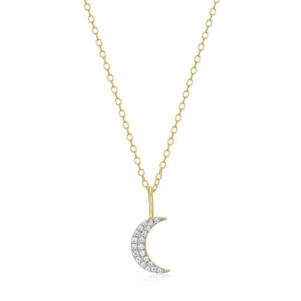 CJ Monte sterling silver lab-created diamond crescent moon necklace