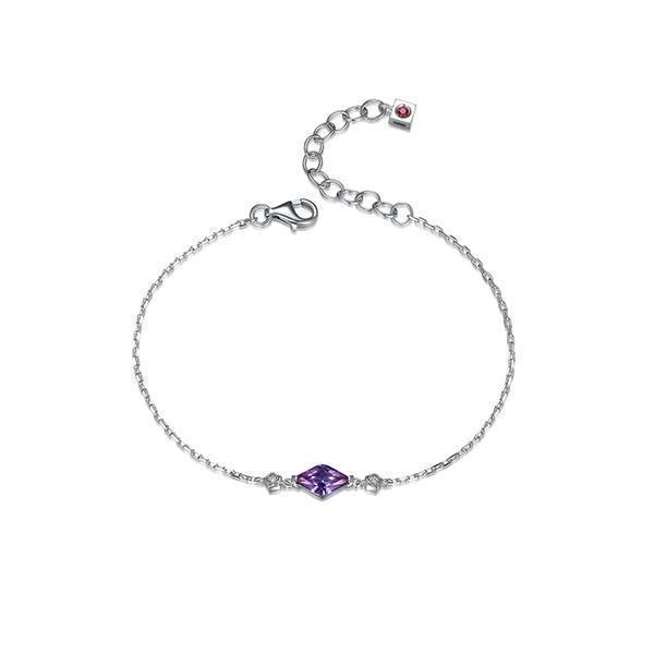 BR1LAMF-P "Etoile" Marquise Shape Created Sapphire and Lab Grown Diamond Bracelet