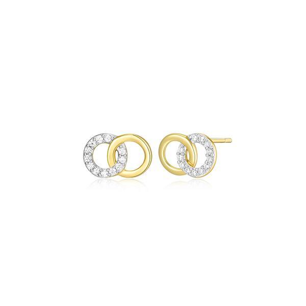 CJ Monte sterling silver lab­-created diamond interlocking circles stud earrings