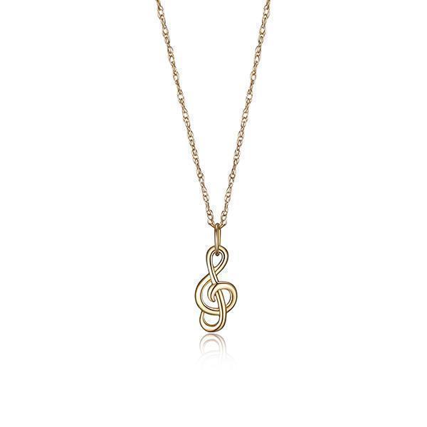 10K Gold Music Note Necklace - Gold - Jewellery