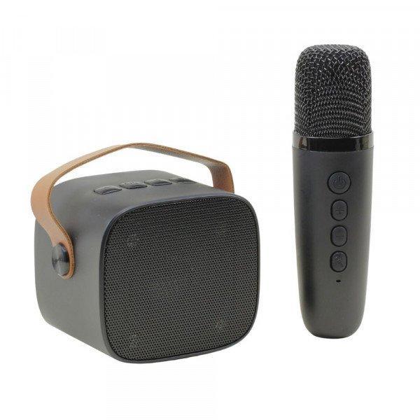 Cute Bluetooth Speaker & Microphone: Portable Karaoke Fun, Loud Sound for Music & Song KIKMS-180 for Universal Cell Phone And Bluetooth Device - Black