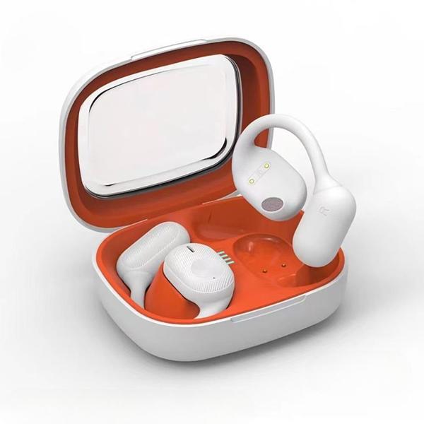 Open Ear Wireless Bluetooth Earphones with Noise Reduction and Clear Sound Experience KIBS03 for Universal Cell Phone And Bluetooth Device - White
