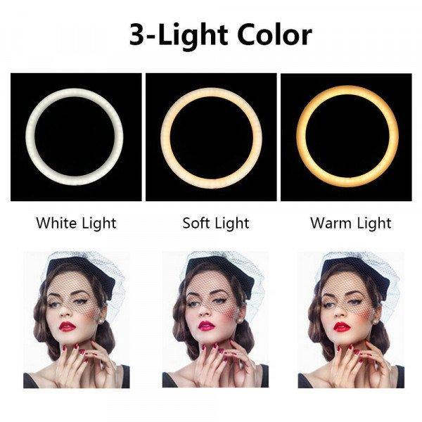 10 inch Selfie Ring Light with Cell Phone Holder for Live Stream, Makeup, YouTube Video, Photography TikTok, & More Compatible with Universal Phone - No Stand - Black