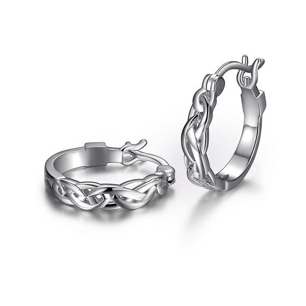 ER2LC6EA0-W Sterling Silver Infinity Link 17mm Hoop Earrings