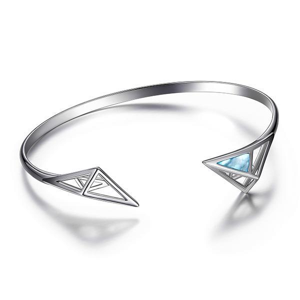 BR1LACTB-W-6.75 Charisma Mother of Pearl Triangle Flexi Bangle Size 6.75