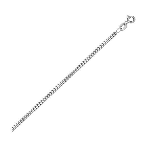 18" 18K White Gold Curb Necklace - 1.7 gm