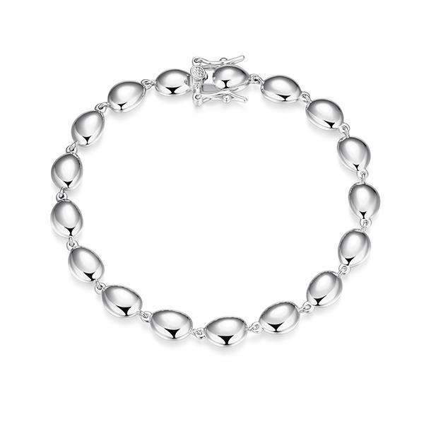 BR1ADS1A0-W-7 Sterling Silver High Polished Pebble Tennis Bracelet Size 7