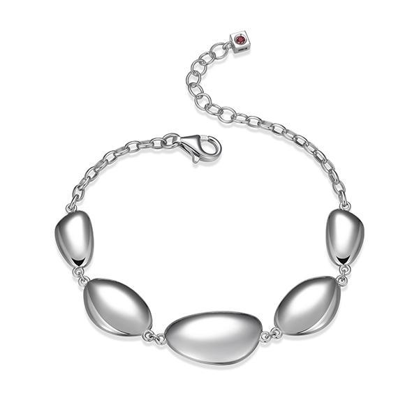 BR1LAN4A-W-6.75 Pebble Oval Station Bracelet 6.75