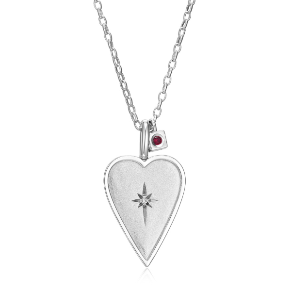 NR0LBY10-W Long Love Cubic Zirconia Elongated Heart Pendant Long Necklace