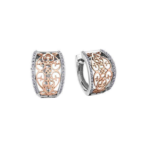 Diamond Earrings in 10K White and Rose Gold (0.33 CT. T.W.) - Silver
