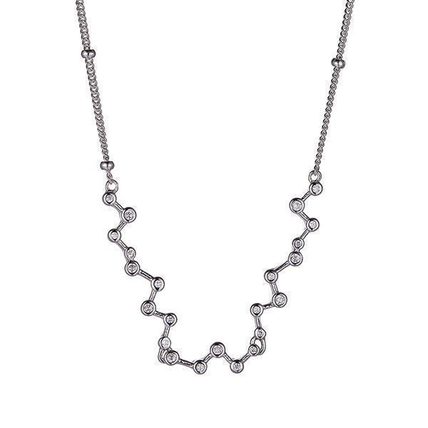 Diamondlite Cubic Zirconia Zigzag Necklace in Silver