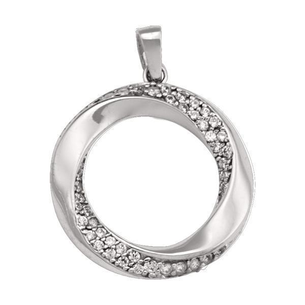 10K White Gold CZ Fashion Pendant
