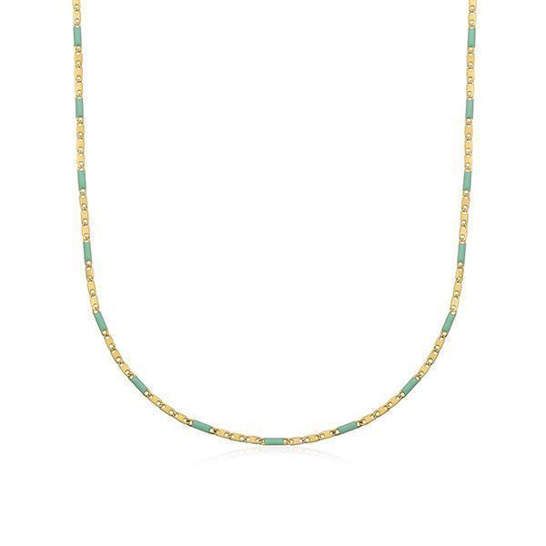 CJ Steelx Turquoise Enamel Marine Necklace - Gold