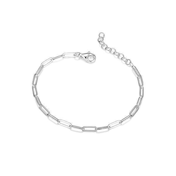 BCGR1U091-W Sterling Silver "PAPERCLIP" 3.5mm Link Bracelet